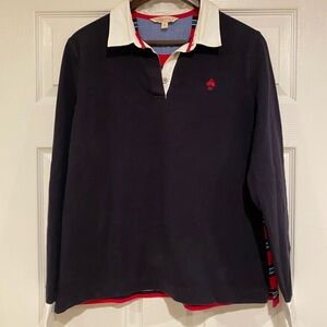 Brooks Brothers Navy Button Down Shirt with White Collar